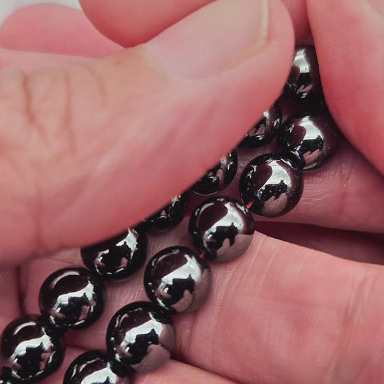 52 perles hématite non magnétique 8mm