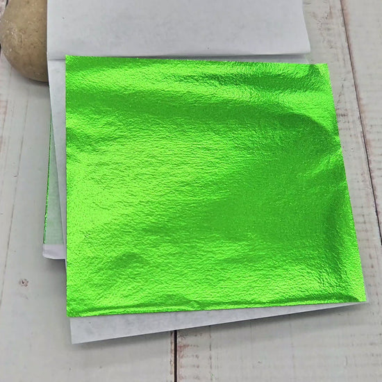 100 Feuilles à Dorer - Couleur vert (8x8 cm)