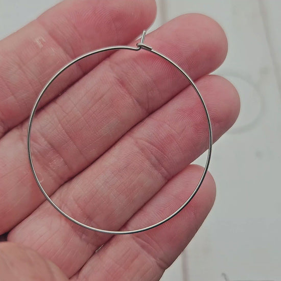 10 créoles rondes 40mm acier inoxydable