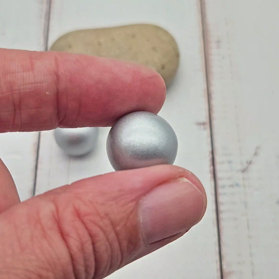 2 perles sonores 16mm couleur argent gris création bolas de grossesse