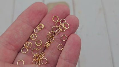 50 anneaux de jonction 5mm couleur or doré