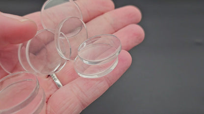 20 cabochons plats en verre 25mm