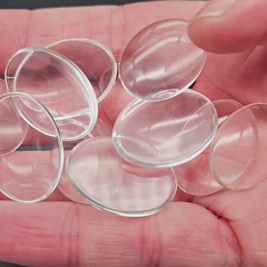 10 cabochons en verre 25x18mm