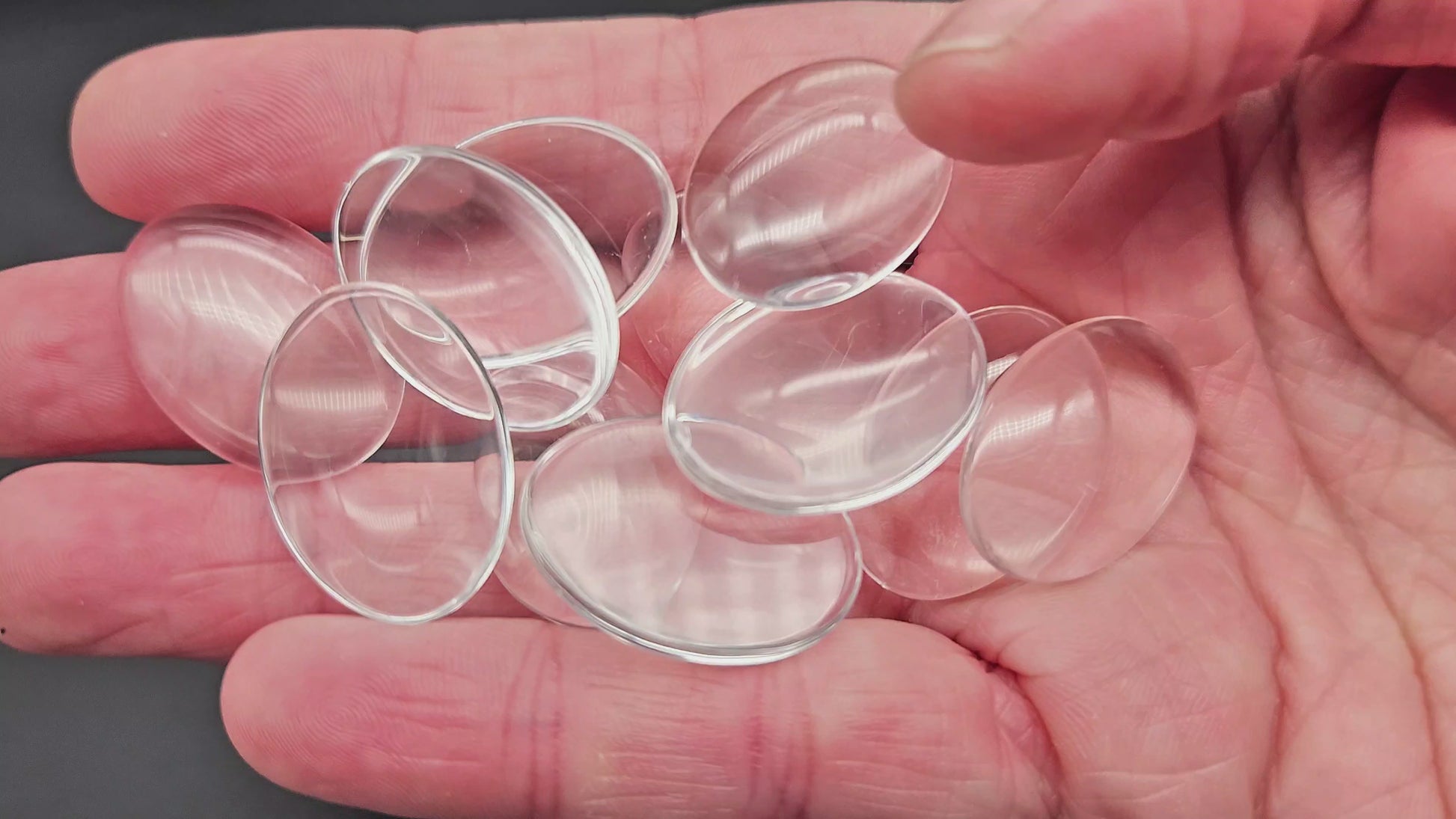 10 cabochons en verre 25x18mm