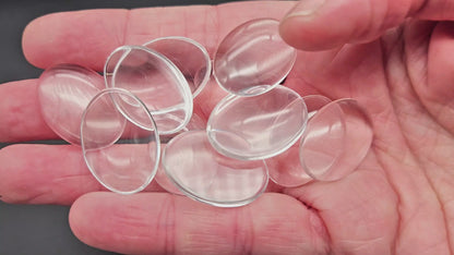 10 cabochons en verre 25x18mm