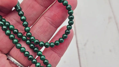 30 perles malachite rondes 4mm
