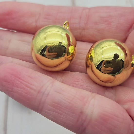 2 pendentifs bola bille sonore 20,5mm doré- Avec bélière