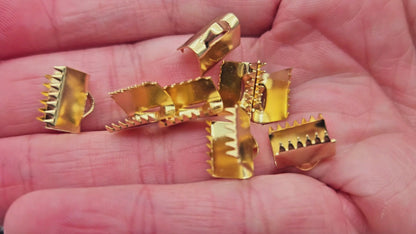 10 embouts fermoirs griffes 10,5mm acier inoxydable doré