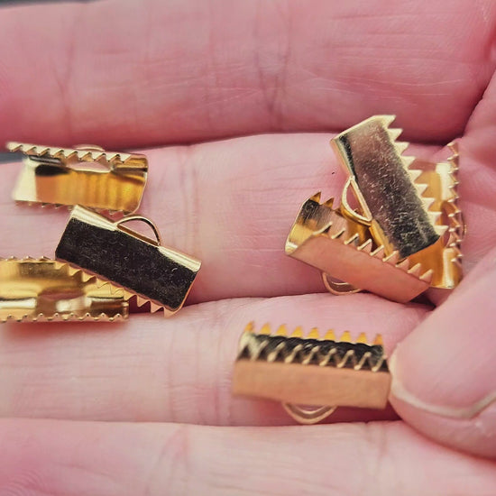 10 embouts fermoirs griffes 13mm acier inoxydable doré