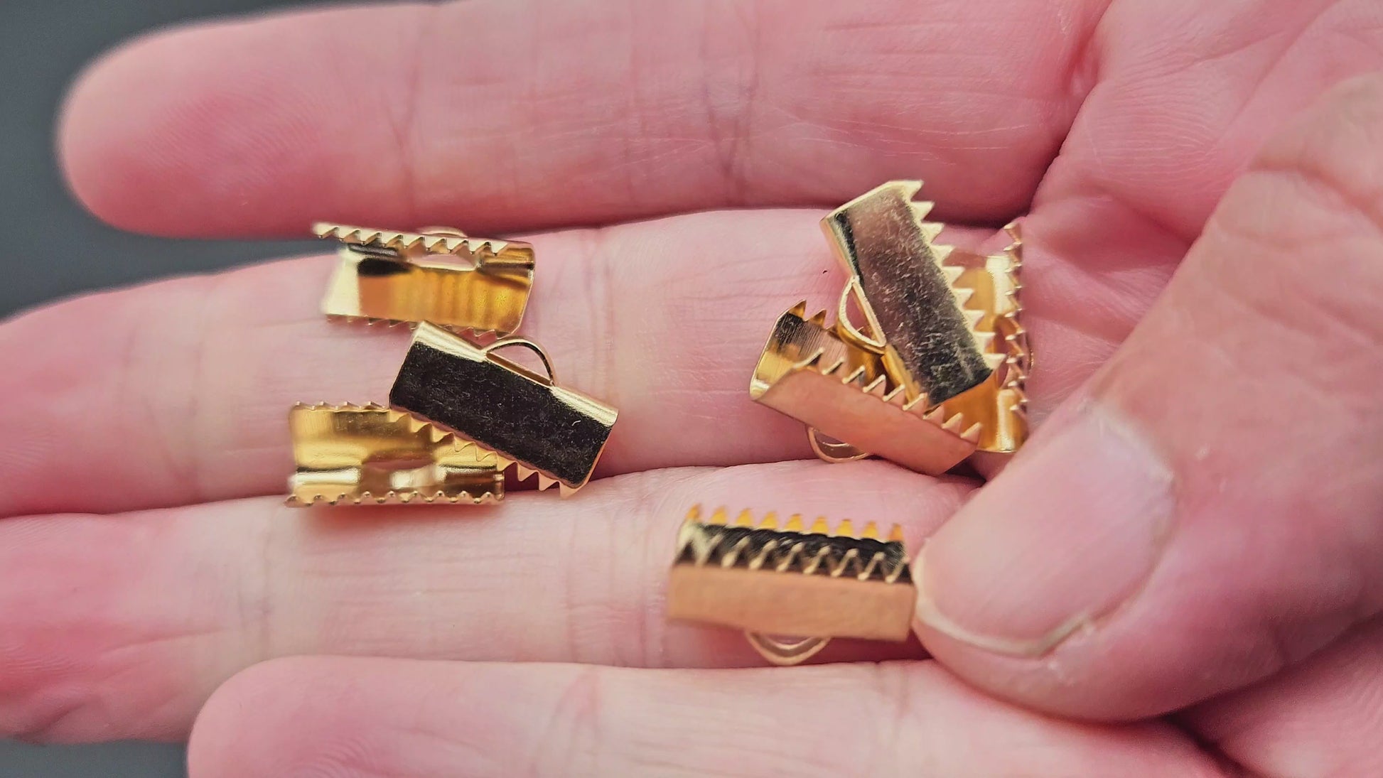 10 embouts fermoirs griffes 13mm acier inoxydable doré
