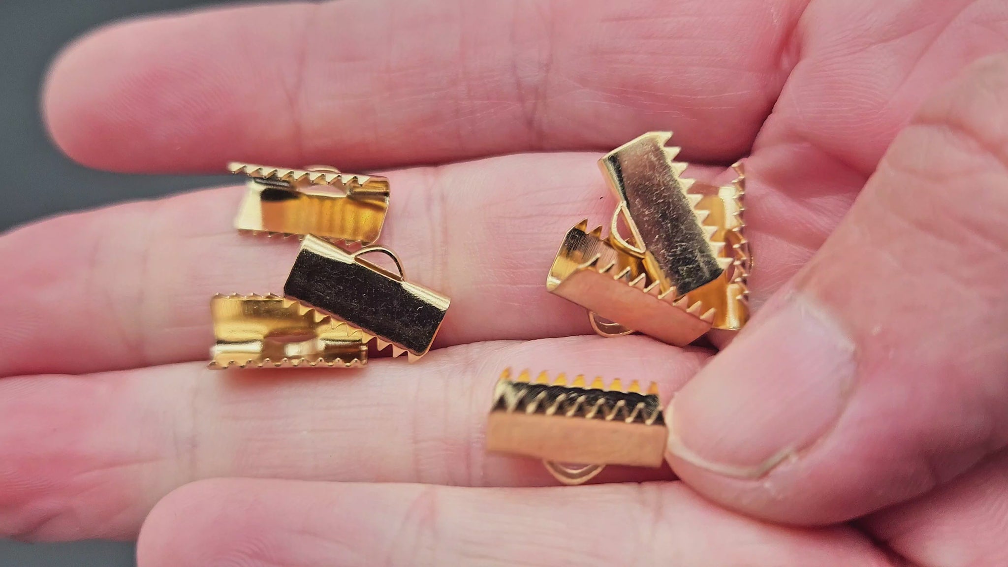 10 embouts fermoirs griffes 13mm acier inoxydable doré