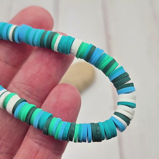 290 perles heishi tons turquoise vert 6mm