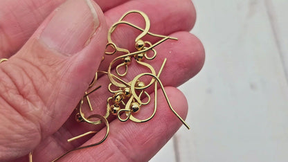 40 crochets d'oreilles acier inoxydable plaqué or