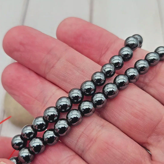 68 perles hématite non magnétique 6mm