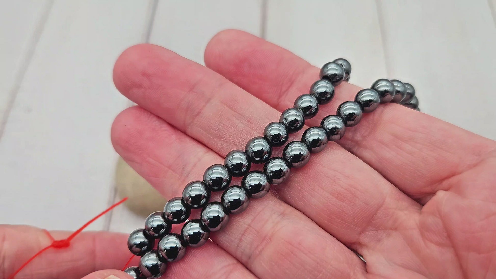 68 perles hématite non magnétique 6mm