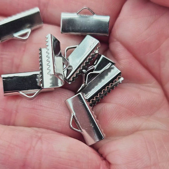 10 embouts fermoirs griffes 13mm acier inoxydable