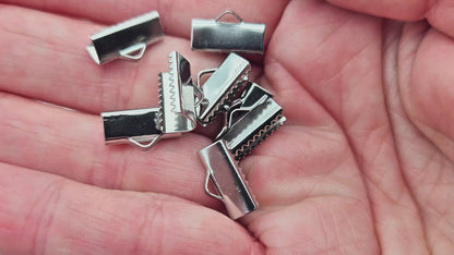 10 embouts fermoirs griffes 13mm acier inoxydable