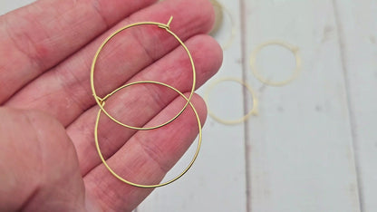 10 créoles rondes 30mm acier inoxydable dorées