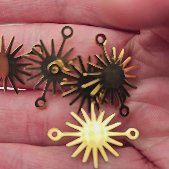 6 connecteurs soleil acier inoxydable doré