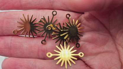 6 connecteurs soleil acier inoxydable doré