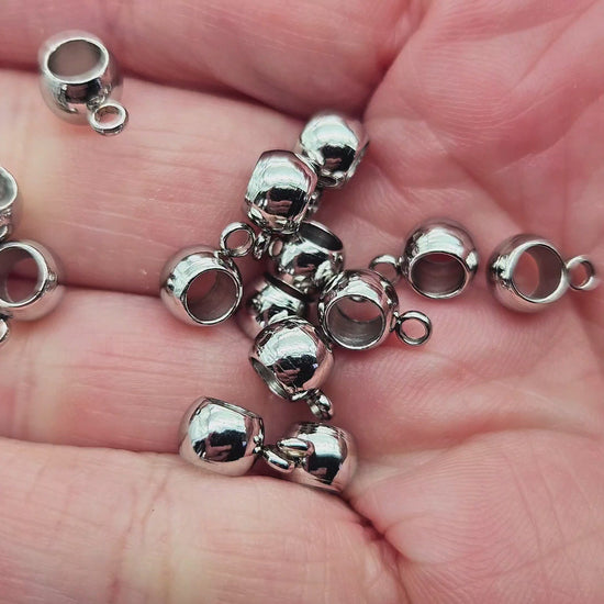 10 bélières acier inoxydable 9x5mm