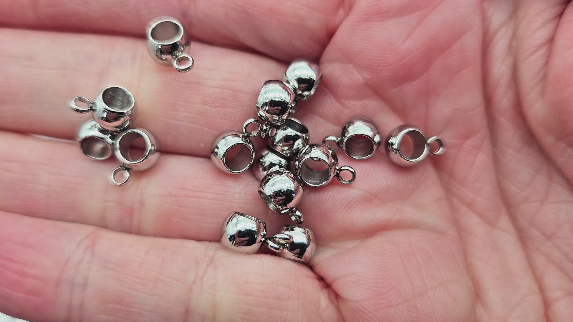 10 bélières acier inoxydable 9x5mm