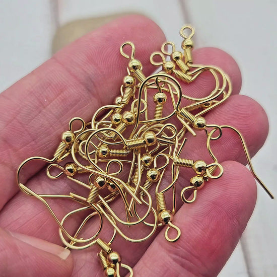 20 crochets d'oreilles acier inoxydable plaqué or
