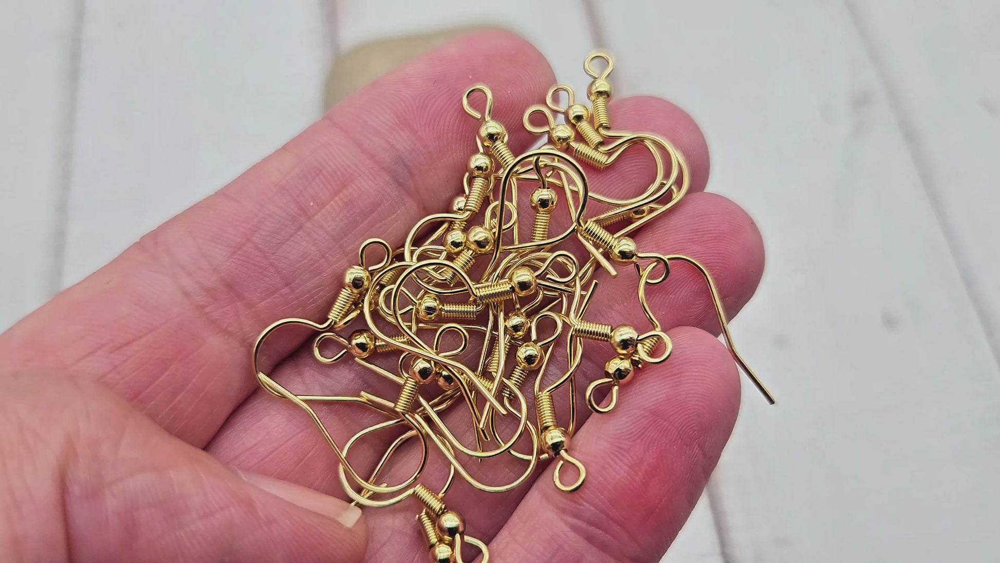 20 crochets d'oreilles acier inoxydable plaqué or