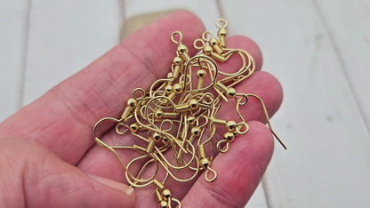 20 crochets d'oreilles acier inoxydable plaqué or