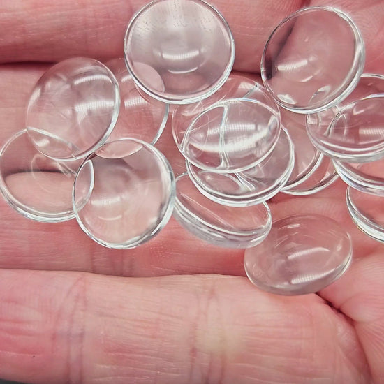 20 cabochons en verre 14mm