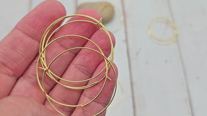 10 créoles rondes 35mm acier inoxydable dorées