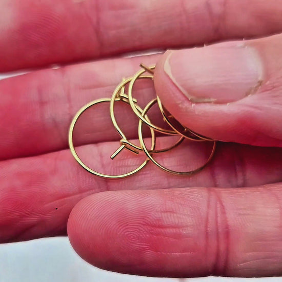 10 créoles rondes 15mm acier inoxydable dorées
