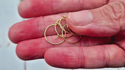 10 créoles rondes 15mm acier inoxydable dorées
