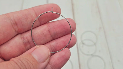 10 créoles rondes 35mm acier inoxydable