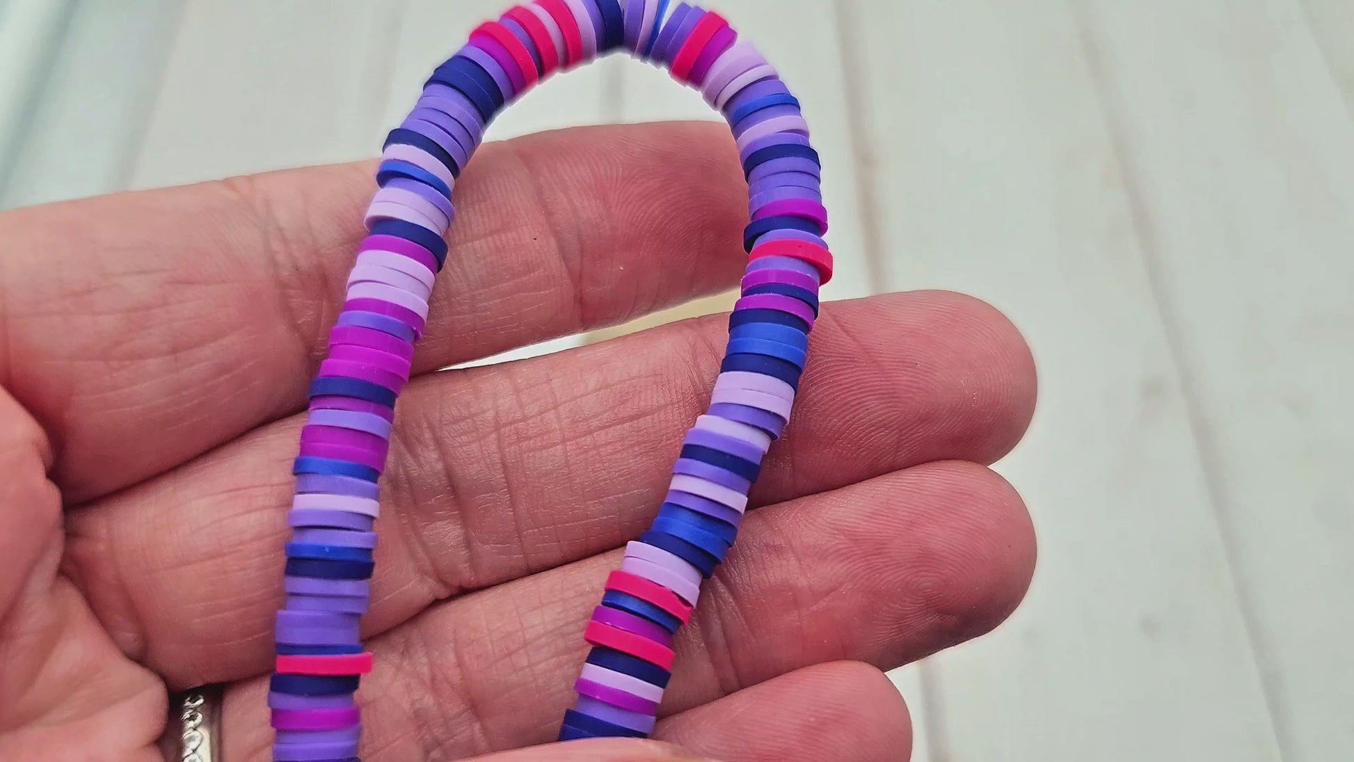 290 perles heishi tons violet 6mm