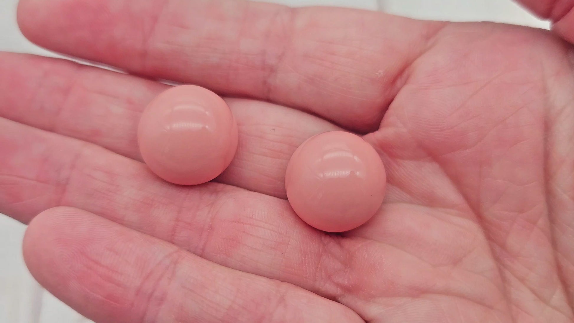 2 perles sonores 16mm couleur vieux rose création bolas de grossesse