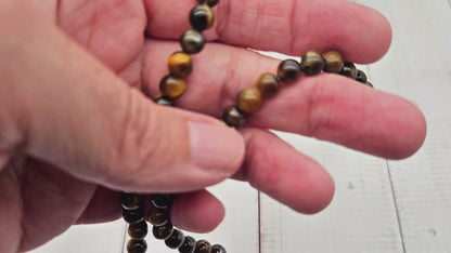 60 perles oeil de tigre 6mm