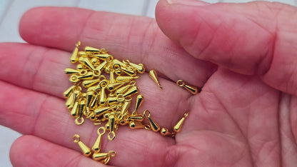 200 breloques gouttes 7mm couleur or