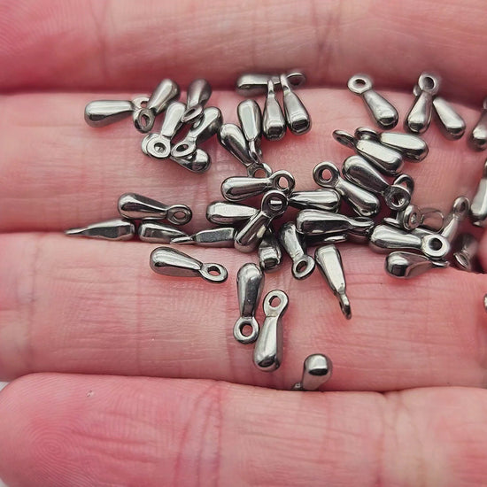20 breloques gouttes acier inoxydable