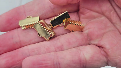 10 embouts fermoirs griffes 15mm acier inoxydable doré