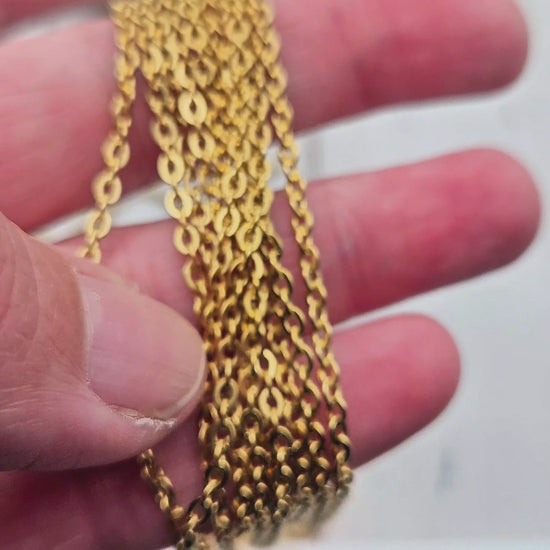 Chaîne maille forçat acier inoxydable doré 3x2,5mm