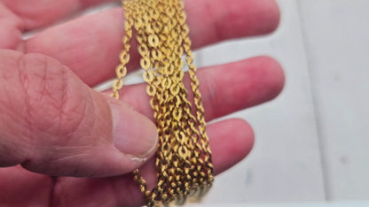 Chaîne maille forçat acier inoxydable doré 3x2,5mm