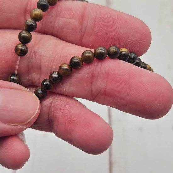 85 perles oeil de tigre 4mm