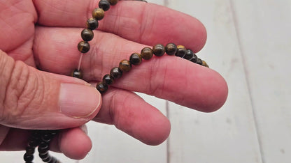 85 perles oeil de tigre 4mm