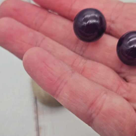 2 perles sonores 16mm couleur violet foncé création bolas de grossesse
