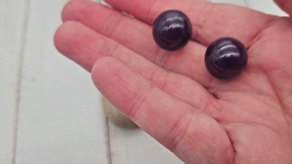 2 perles sonores 16mm couleur violet foncé création bolas de grossesse
