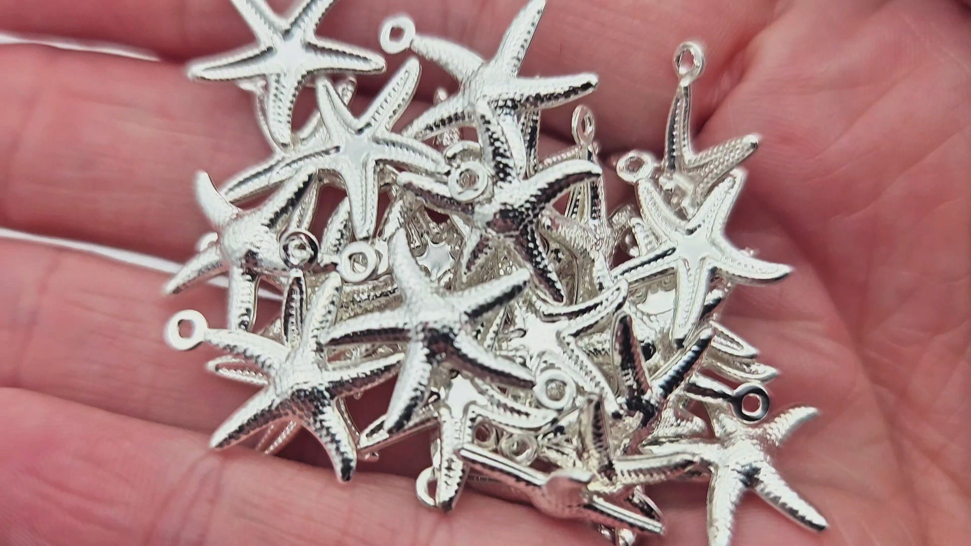 10 breloques étoile de mer acier inoxydable
