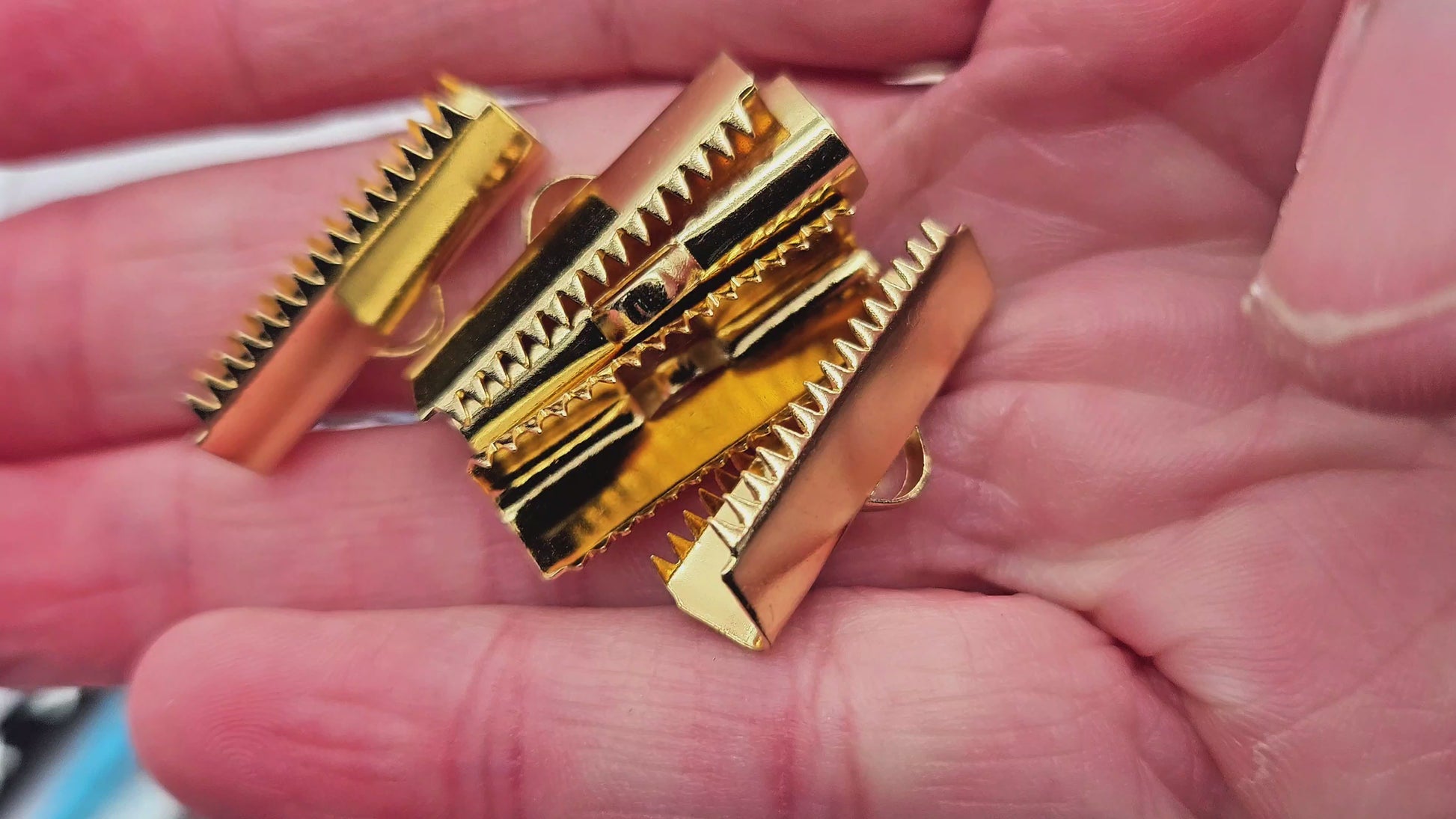 10 embouts fermoirs griffes 25mm acier inoxydable doré
