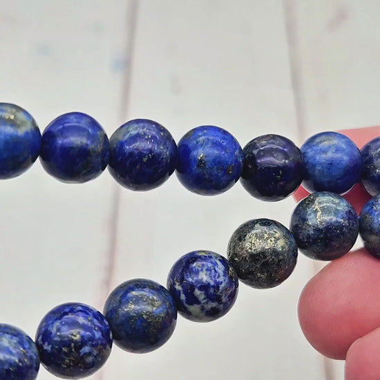 10 perles lapis lazuli 10mm