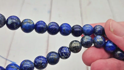 10 perles lapis lazuli 10mm